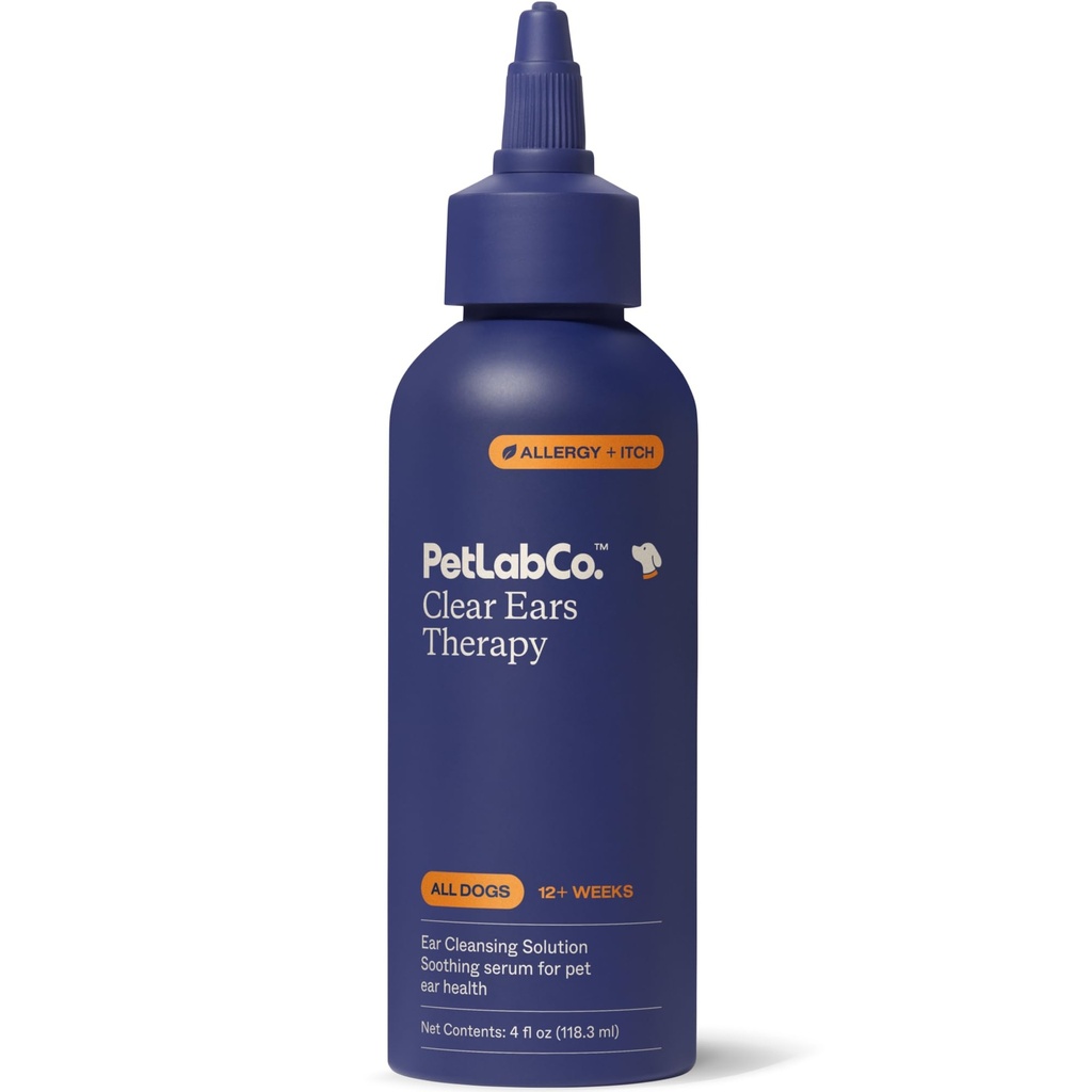 PetLab Co. - Clear Ears Therapy Ear Cleaner för hundar - Supporting Yeast, Itchy Ears & Healthy Ear Canals - Alcohol-Free Dog Ear Wash - Optimized Dog Ear Cleaner Solution - Packaging May Vary