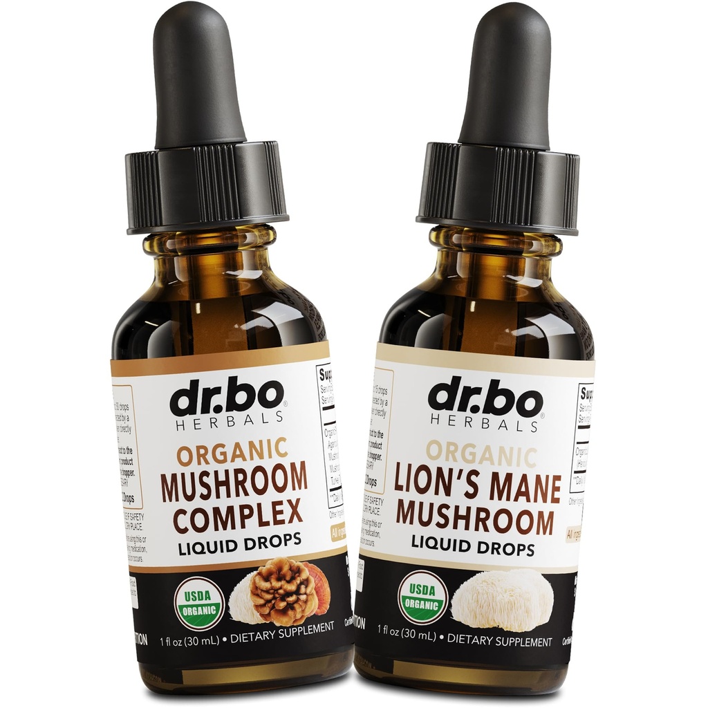 Organiska Lions Mane Mushroom Complex Liquid Drops - Organic Lion's Mane Mushroom Liquid Tincture Focus, Fog, Brain Health Supplements - Lions Supplement Extract
