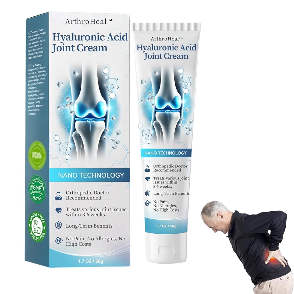 ArthroHeal Hyaluronic Acid Joint R-epair Cream,ArthroHeal Joint Cream, lätta snabbt gemensamt obehag, lindra snabbt gemensamt obehag, lämplig för gemensamma aktiviteter i hela kroppen (1)
