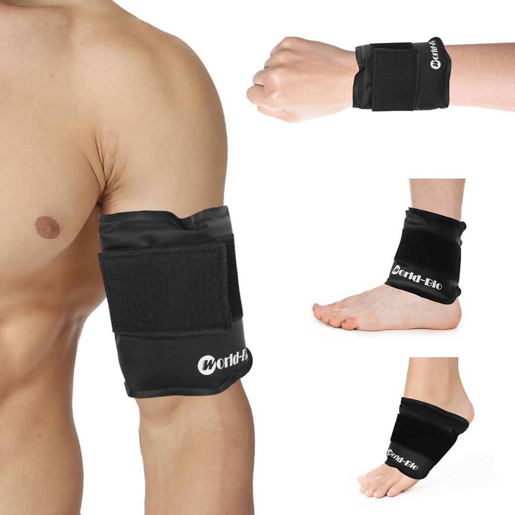Gel Ice Pack Wrap med Velcro Strap, Ice Pack för skador återanvändbara, heta och kalla terapi, Elbow Cold Wrap, flexibel mjuk för arm, handled, hand, fot, fotled
