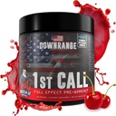 DownRange 1st Call Pre Workout Powder, Preworkout for Men and Women, Amino Acid Beta Alanine, Caffeine & More for Pump, Energy and Focus Support, 30 Servings (Cherry Punch)