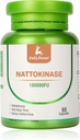 Nattokinase kompletterar 180, 000FU Hela flaska 60 kapslar, 6, 000FU 2 kapslar dagliga näringstillskott systemiska enzymer vegetariska vänliga för kardiovaskulär och cirkulatorisk stöd