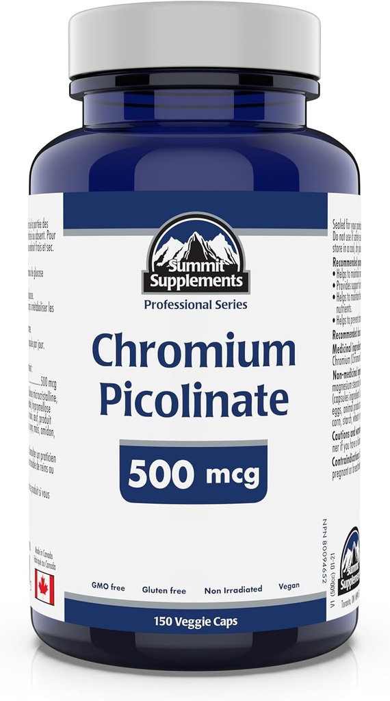 Toppmötestillskott, Chromium Picolinate 500 Mcg, 150 Veggie Caps, Professional Series