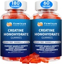 Kreatinmonohydrat Gummies 5g för män och kvinnor, 7100mg med liposomal taurin, BCAA, Alpha GPC, B12, kreatinmonohydrater Chews för muskeltillväxt, jordgubbsmak, 180Count