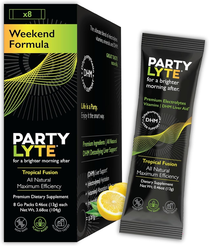 Bättre Morning med Electrolytes, DHM, 600mg NAC, Ginger, Vitaminer & Mineraler - Hydrate Packets för Optimal Hydration - Oral Solution Drink Mix | Weekend Formel 8 Count