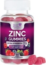 Zink Supplements 50mg Gummies - Max Strength Skin Health & Immune Support Gummy, Vegan, Non-GMO & Gluten Free - Bästa Zink Supplement Antioxidant & Bone Health Chewable Tasty Berry Flavor - 60 Gummies