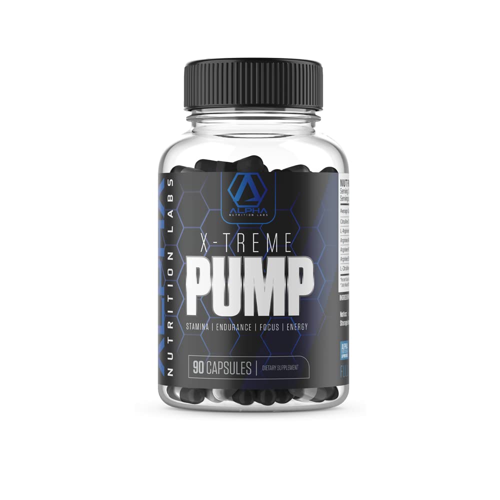 X-Treme Pump för uthållighet, uthållighet, fokus, energi kosttillskott, 90 kapslar