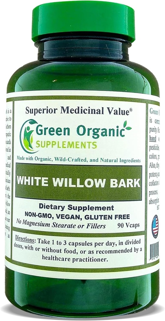 Green Organic Supplements Capsule White Willow Bark (enkel)
