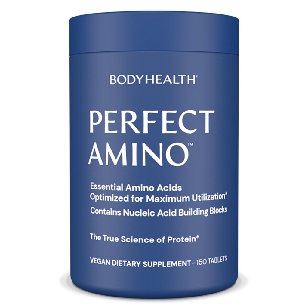 BodyHealth PerfectAmino Tablets (150 ct), Essential Amino Acid med BCAAs + Lysine, Phenylalanine, Threonine, Methionine, Tryptophan, Supplement för Muscle Mass Production, Återhämtning & Styrka