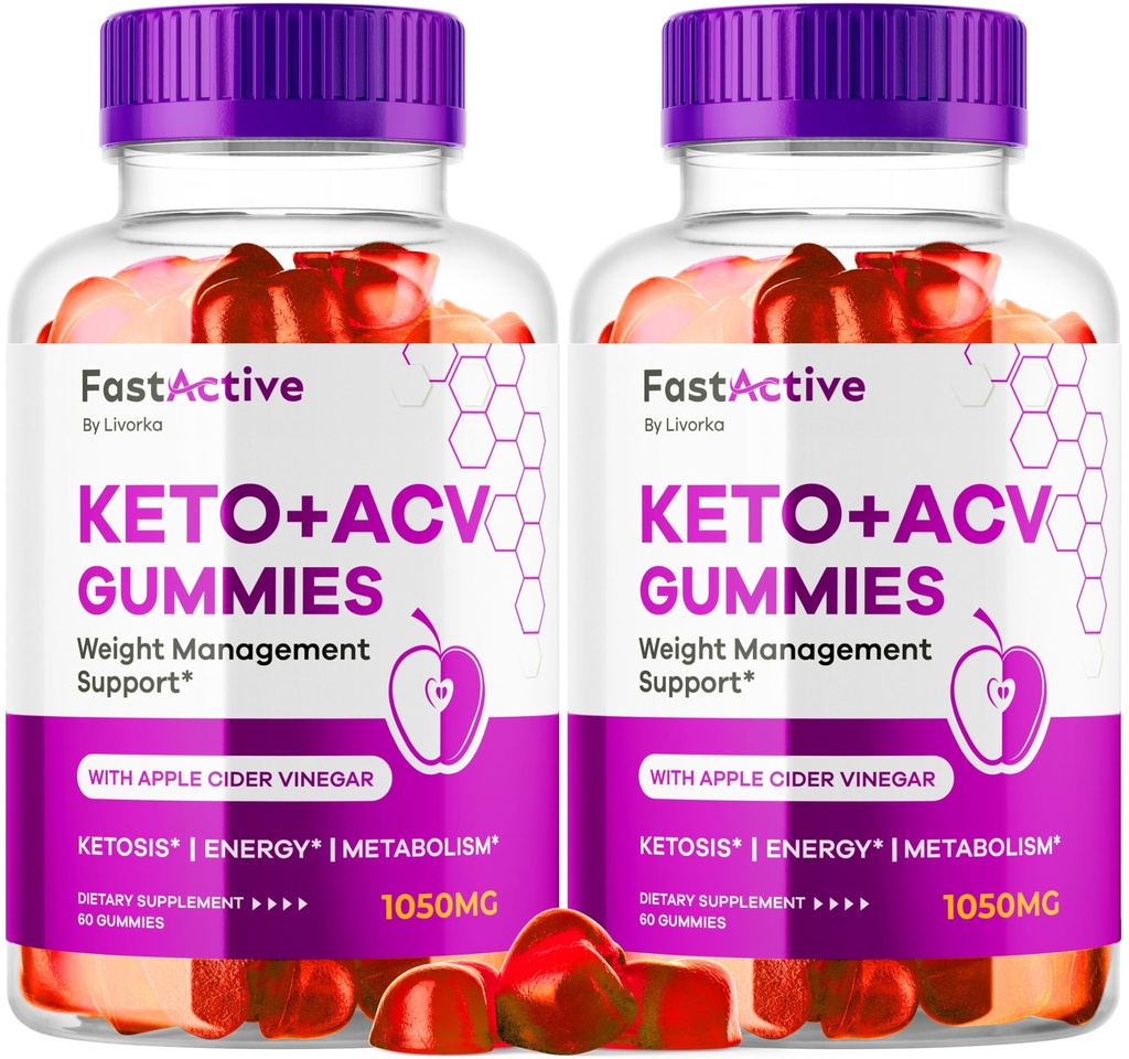 (2 Pack) Fast Active Keto ACV Gummies, Fast Active Keto Gummies 1050MG, FastActive Apple Cider Gummies, Fast Active Keto Gummy Advanced Formel, FastActive Keto ACV Gummies, 120 Gummies för 2 månader