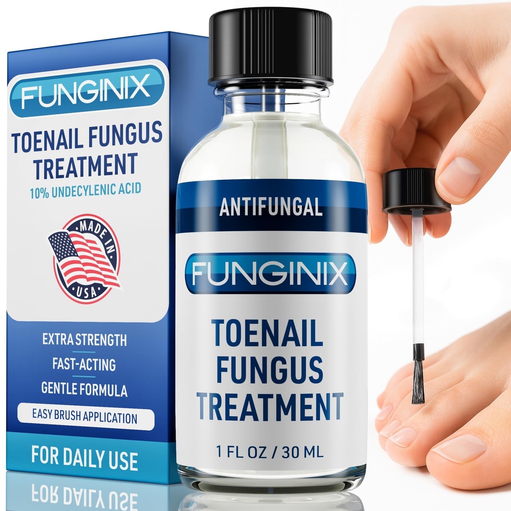 FUNGINIX Toenail Fungus Behandling Extra Styrka - Antifungal Nail Behandling med 10% Odecylenic Acid & Tea Tree Oil - Nourished by 15 + Natural Oils & Botanicals - Made in USA (Packaging May Vary)