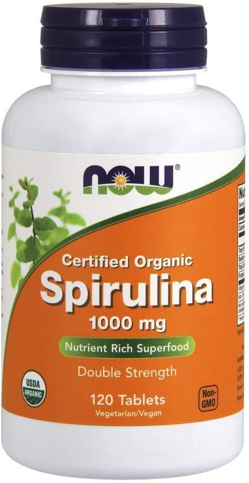 Nu livsmedel - Certifierad organisk, Spirulina, 1000 mg, 120 tabletter
