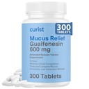 Curist Guaifenesin 600 mg Extended Release tabletter (300 Dye-Free tabletter) - Expectorant Mucus Relief, Generic Guaifenesin 600 mg, (Bulk Pack)