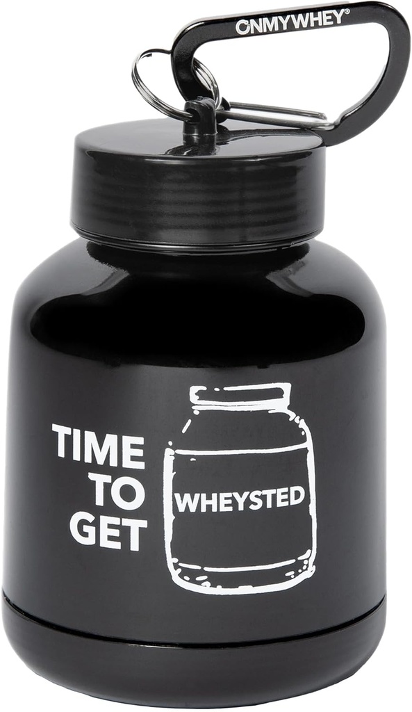 ONMYWHEY Double Scoop (180cc) Protein och Supplement Keychain Funnel, tid att få Wheysted