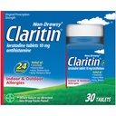 Claritin 24 HR Non Drowsy Allergy Medicine, Loratadine antihistamin tabletter, 30 Ct