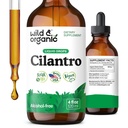 Wild & Organic Cilantro Tincture - Herbal Detox Drops med Cilantro Extract - Liquid Coriander Leaf Supplement - Vegan, Sugar & Alkoholfria droppar - 4 fl oz