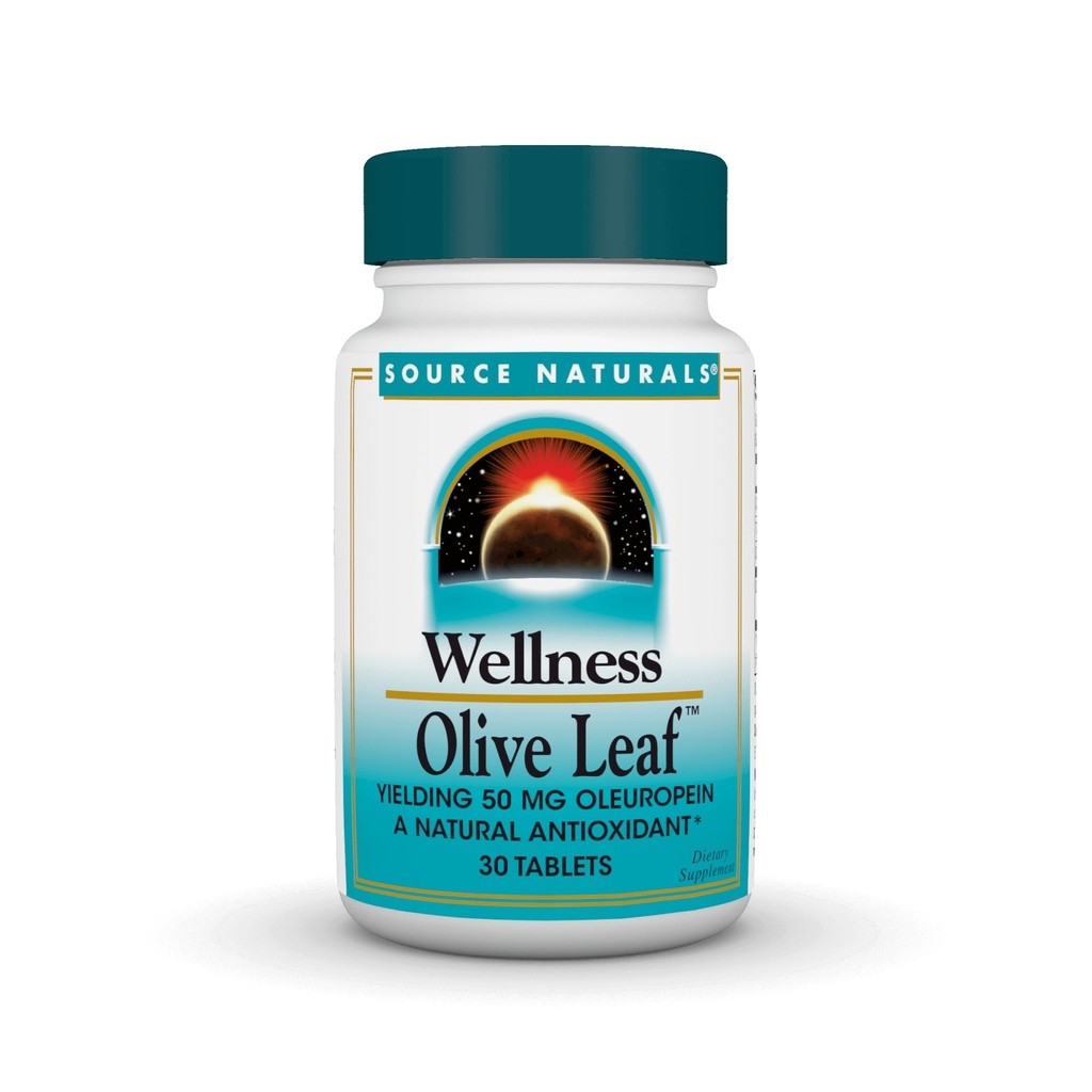 Källa Naturals Wellness Olivblad - Avkastning 100 mg Oleuropein en naturlig antioxidant * - 30 tabletter