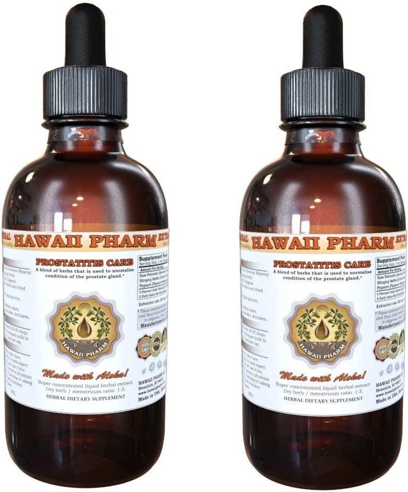 Prostate Support Dietary Supplement: Pygeum (Pygeum Africanum) Bark, Saw Palmetto (Serenoa Repens) Berry, Stinging Nettle (Urtica Dioica) Leaf Tincture (Alkohol-baserade Liquid Extract) 2x2 oz