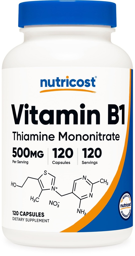 Nutricost Vitamin B1 (Thiamine) 500mg, 120 kapslar