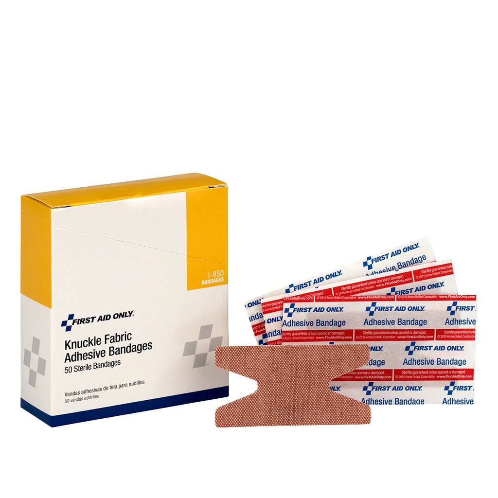 Första hjälpen Endast 1-850 Knuckle Bandages, Heavy Woven Fabric Adhesive Bandages, 50 Count
