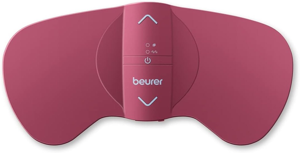 Beurer EM50 TENS Unit and Heating Pad - Portable Period Cramps Pain Relief, Rechargeable, Auto Shut-Off, 15 TENS-nivåer, snabbvärme, för drogfri menstruation eller lägre ryggsmärtlindring
