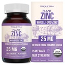 Organisk Zink 25 mg | Hela livsmedels zinktillskott | härrör från organisk frukt, Elemental Zink - Vatten extraherad, Vegan, GMO-Free - Essential Mineral, Antioxidant, Immune Support, hud - 60 portioner