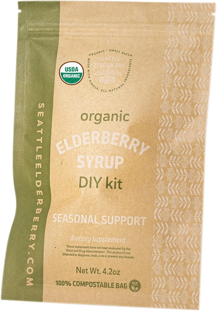 Säsongsstöd DIY Kit - Gör läckra, glutenfri växtbaserade tillskottssirap med potentiella allergifördelar, innehållande endast organiska ingredienser tillverkade i små bänkar i USA - 4oz