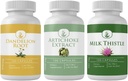 PURE ORIGINAL INGREDIENTS Artichoke Extract, Milk Thistle och Dandelion Root Capsule Bundle (100 kapslar vardera), inga tillsatser eller fillers, Lab Verified
