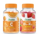 Livlig vitamin C 750mg + Vitamin D3 + Vitamin K2, Gummies Bundle - Great Tasting, Vitamin Supplement, Gluten Free, GMO Free, Chewable Gummy