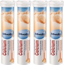 Mivolis Calcium Effervescent Tablets - Dietary Supplements 4 Packs x 20 pcs | Tyskland