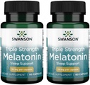 Swanson Triple Strength Melatonin - Natural Sleep Support för störda sömncykler - (60 kapslar, 10 mg vardera) 2 Pack