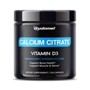 High-Absorption Calcium Citrate med vitamin D3 & K2 - Stöder ben, muskel och nervhälsa - 150 kapslar, tillverkade i USA