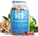 Ashwagandha & Vitamin D Gummies | Kosttillskott | KSM 66 Ashwagandha för lugn stöd 300mg | L-Theanine Lemon Balm | Natural Herbal Non-GMO Sugar Free Gluten Gelatin Free | 1 Pack