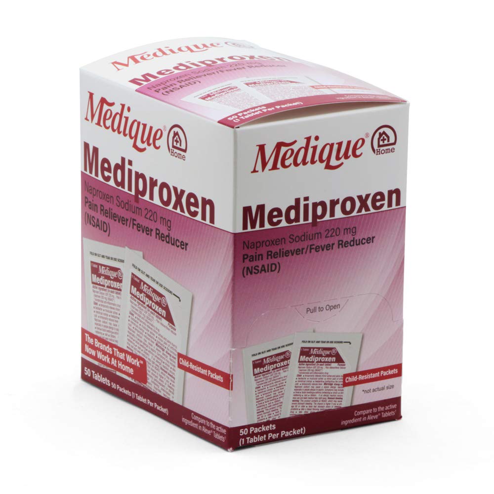 Medique @ Home Mediproxen jämför aktiv ingrediens till Aleve 50 x 1 (Child Resistant Packaging), White (73750)