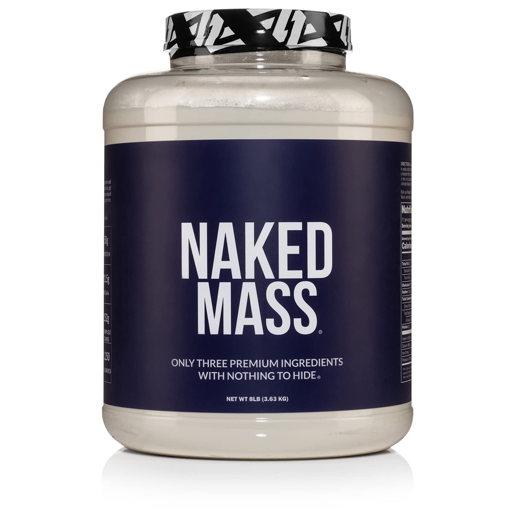 NAKED Mass - Naturvikt Gainer Protein Powder - 8 LB Bulk, GMO Free, Gluten Free & Soy Free. Inga konstgjorda ingredienser - 1250 kalorier per portion
