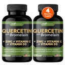 Gade Nutrition Quercetin med vitamin C och Zink - Quercetin 500mg - Quercetin med Bromelain - Zink Quercetin - Quercetin Supplements + Vitamin D3 (Non-GMO, Gluten-Free, Vegan) - 4 månaders leverans