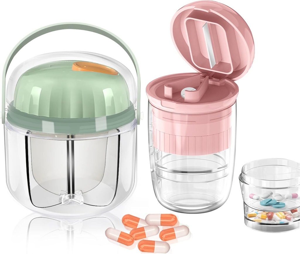 GloDeals Pill Organizer, Pill Crusher, Cutter och Splitter