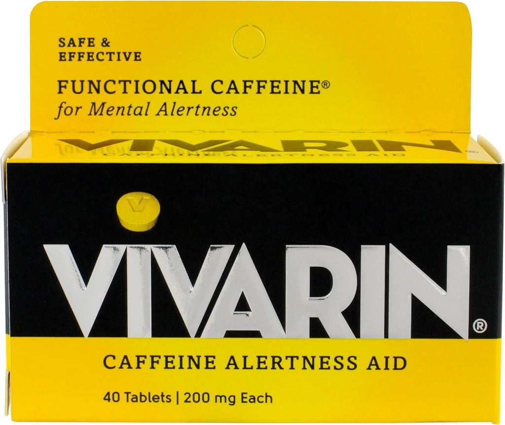 Vivarin Alertness Aid tabletter 40 räkna 200mg tabletter (4 Pack)