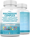 60 greve Magnesium Komplex 2285mg med Magnesium Glycinate Citrate Malate Oxide Taurate Aspartate Gluconate Orotate & Mag Chloride, Zink Copper Manganese & Vitamin C B1 B2 B6 B12 Komplex USA