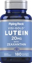 Piping Rock Lutein och Zeaxanthin Supplement | 20mg | 180 Softgels | från Marigold Extract | Non-GMO, Gluten Free