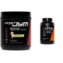 JYM Active Matrix Post-Workout med BCAAs, Glutamine & More Rainbow Sherbert Flavor + Vita JYM Atletes multivitamin med över 25 nyckelingredienser 60 tabletter