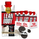 Lean Body Ready-to-Drink Cookies och Cream Protein Shake, 40g Protein, Whey Blend, 0 Sugar, Gluten No, 22 Vitaminer & Minerals, (Recyclable Carton & Lid - Pack av 12) LABRADA, 17 Fl Oz (Pack av 12)