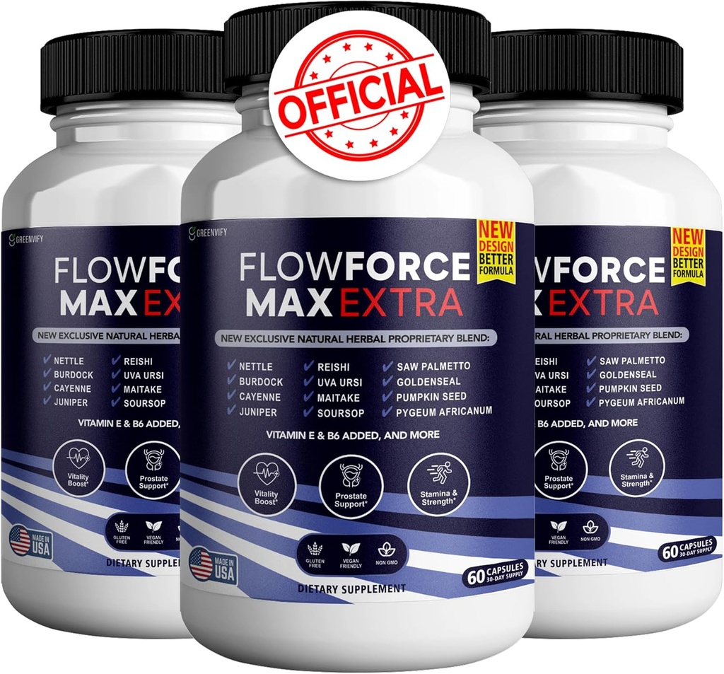Flödesstyrka Max Extra Prostate Supplements for Men Capsules, Health Supplements - Maximum Strength, All Natural to Support Normal & Healthy Function (300 Capsules) (5 Pack)
