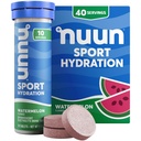 Nuun Sport Electrolyte tabletter med Magnesium, Calcium, kalium, klorid och natrium, Gluten Free & Vegan, Watermelon, 4 Pack (40 portioner totalt)