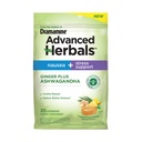 Från Makers of Dramamine, Advanced Herbals Ginger & Ashwagandha Lozenges, för Nausea Relief & Stress Support, Tropical Fruit och Ginger Flavor, 20 Count