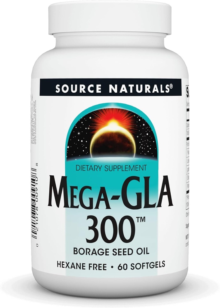 Källa Naturals Mega-GLA 300 - Borage Seed Oil Det är Hexane-Free - 60 Softgels