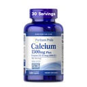 Puritans Pride Absorbable Calcium 1500 mg Plus Vitamin D3 25mcg 1000 IE, Kosttillskott för Benstyrka, Hjärta, Nerve, Muscle och Immune Support, 120 Coated Caplets