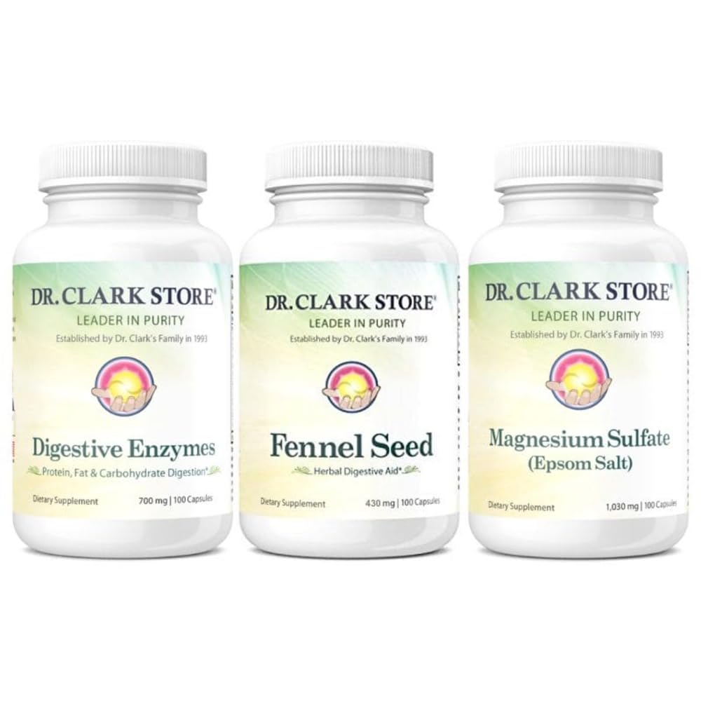 Dr Clark Store Flat Tummy & Debloating Kit - Naturlig Digestive Support för Bloating Relief, Flat Stomach & Förbättrad Gut Health