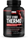 FORCE FACTOR Test X180 Thermo Testosteron Supplement och Fat Burner för män att accelerera metabolism, minska kroppsfett, bygga Lean Muscle och öka termogenesis, 120 kapslar
