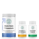 Mäns dagliga 7 Essentials, Adaptogen Complex & Vitamin D3 + K2 Chewables Bundle